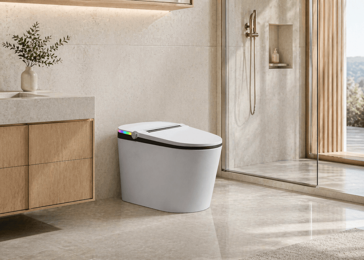 Modern bathroom interior with a HYGINA smart toilet designed for everyday comfort