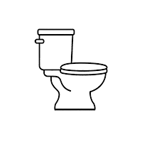 Traditional toilet selection icon for basic manual bathroom function without smart comfort features
