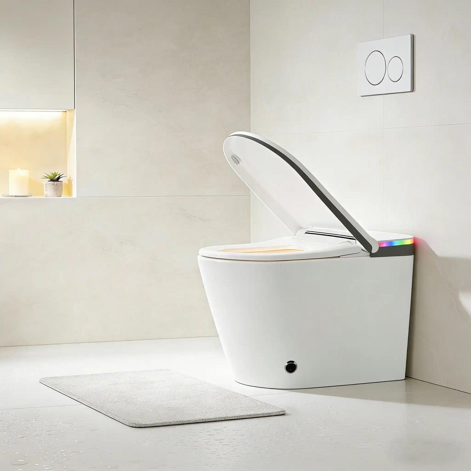 HYGINA smart toilet FAQ for U5 Essential and U5 Ultra questions in a bright modern bathroom
