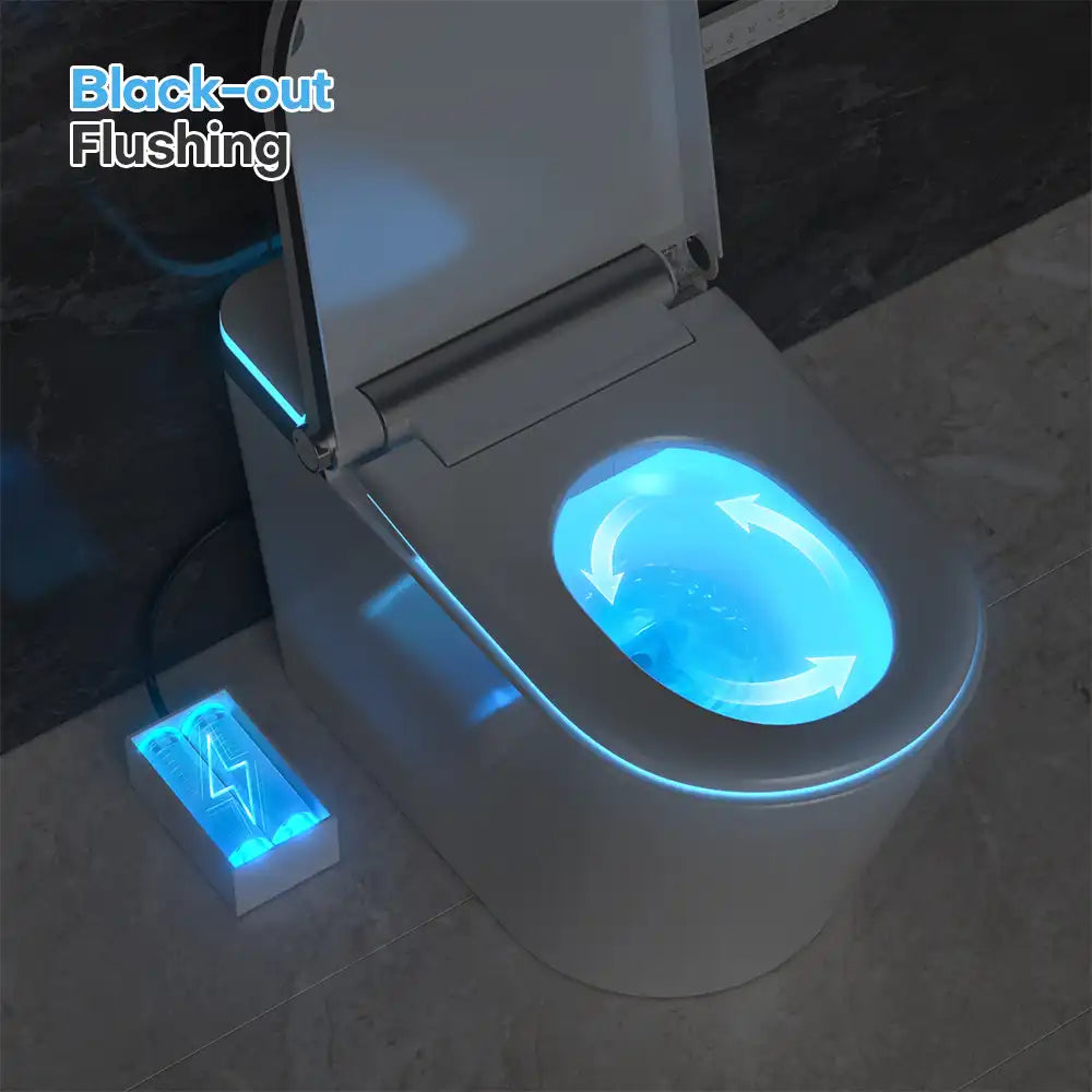 HYGINA U5 Essential smart toilet with blackout emergency flushing support.