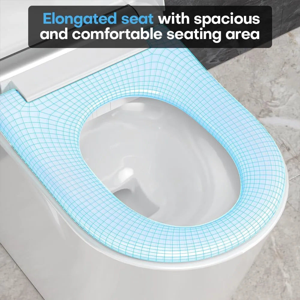 HYGINA U5 Essential smart toilet with elongated comfort seat and spacious seating area.