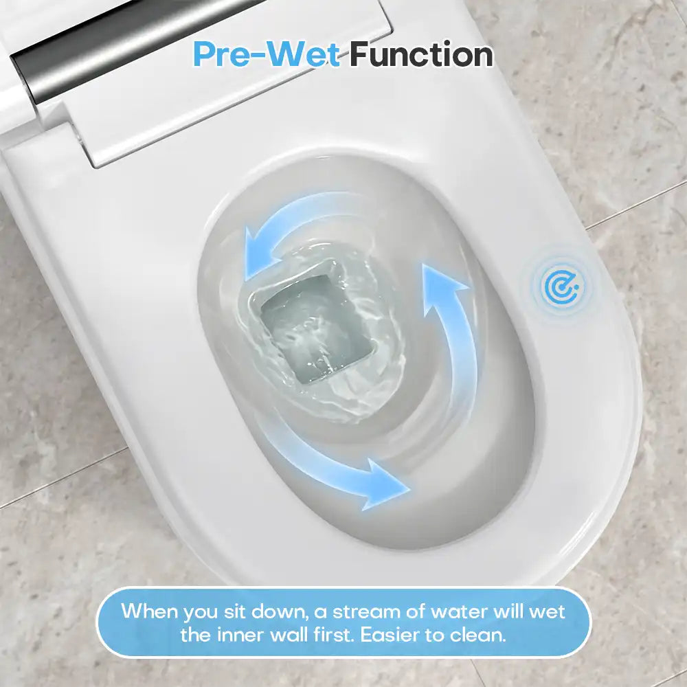 HYGINA U5 Essential smart toilet with automatic pre-wet bowl cleaning function.