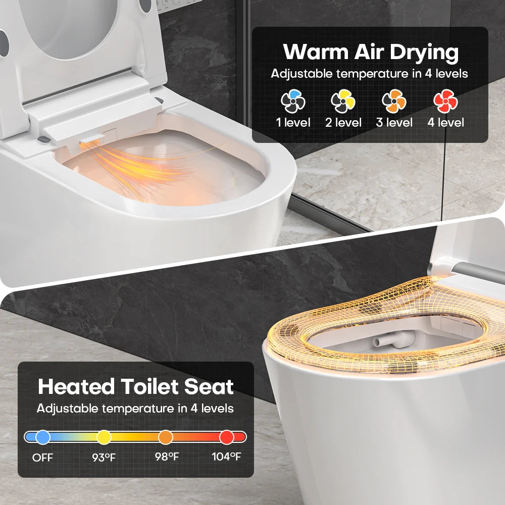 HYGINA U5 Essential smart toilet with heated seat and warm air drying for everyday comfort
