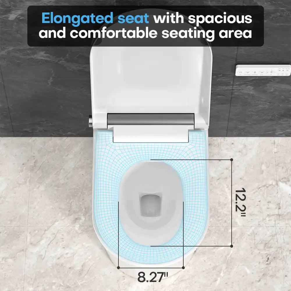 HYGINA U5 Essential smart toilet with spacious elongated comfort seat design.