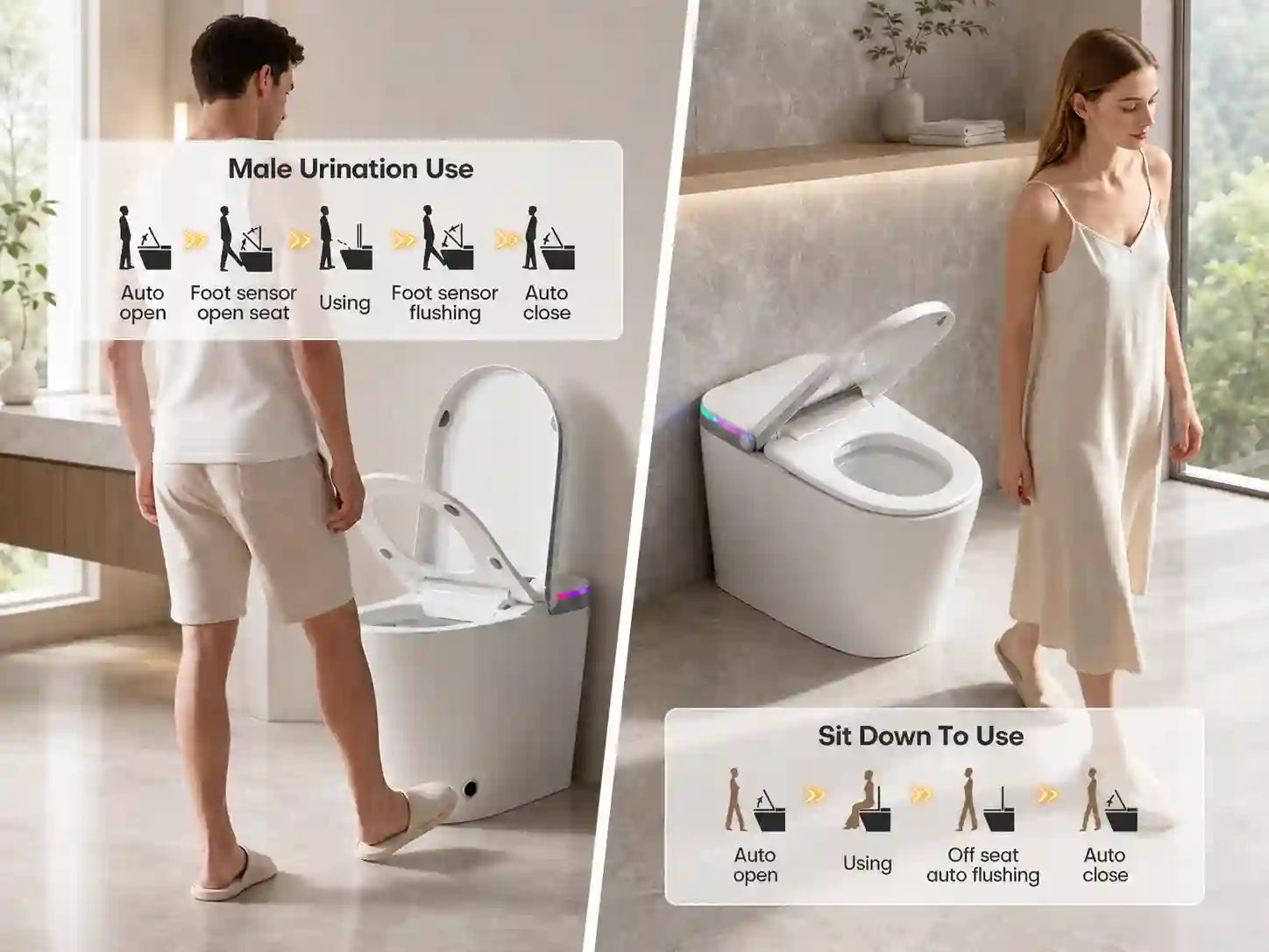 HYGINA U5 Ultra smart toilet with automatic lid opening and foot sensor control
