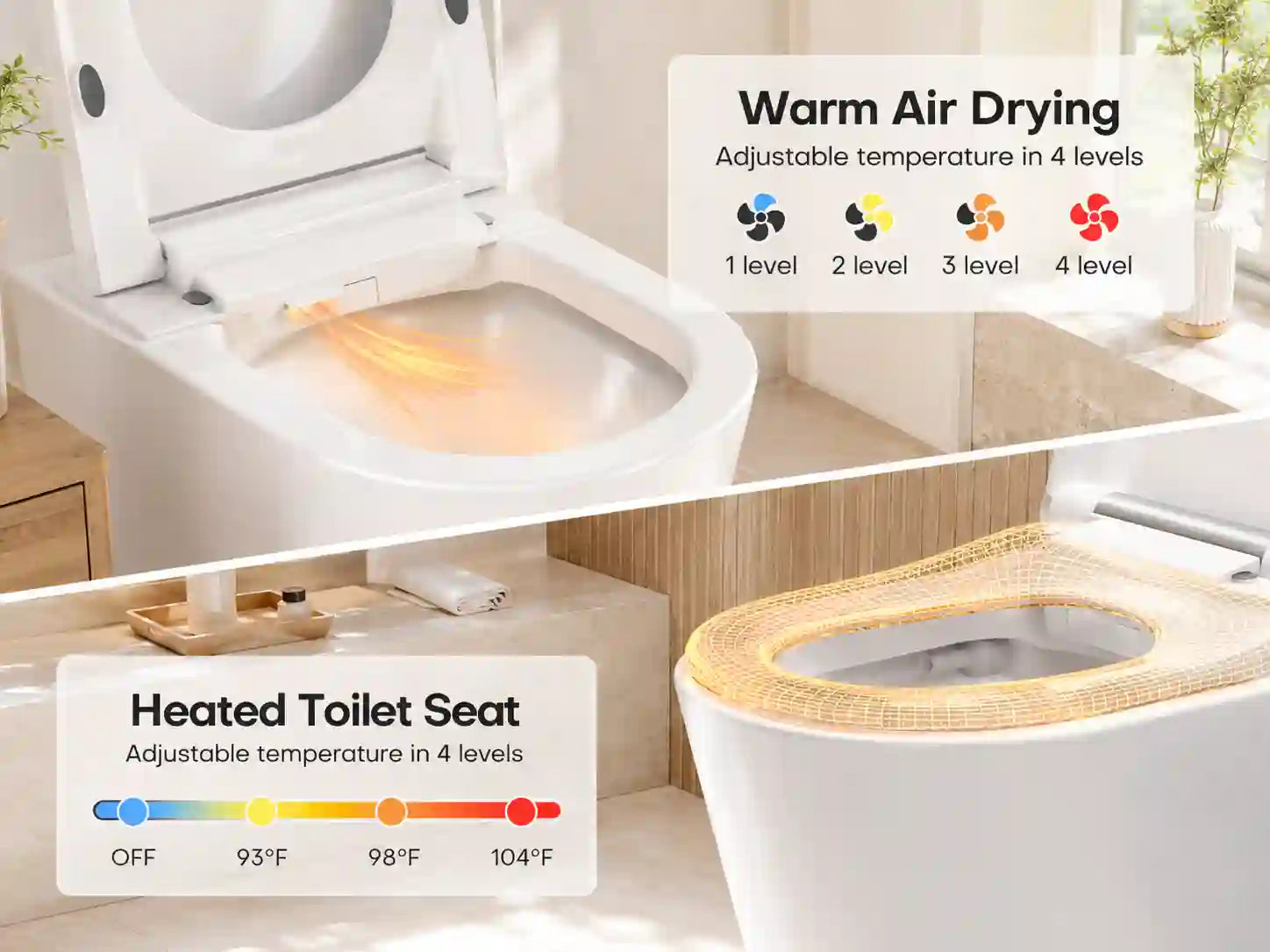 HYGINA U5 Ultra smart toilet with heated seat and warm air drying